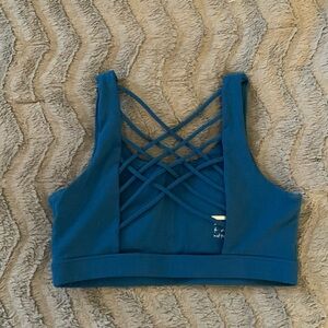 Vie active strappy teal yoga sports bra M